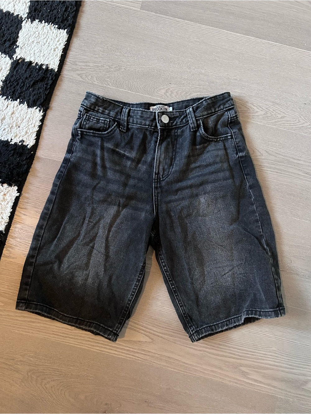 Black Bermuda Jean Shorts